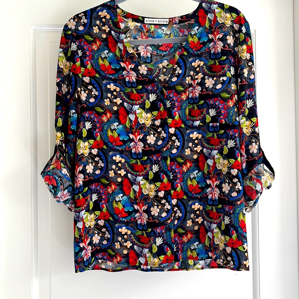 Alice + Olivia silk top
